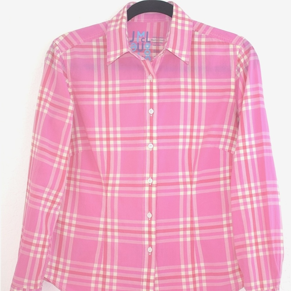 J. McLaughlin Cotton Plaid Button Down Shirt